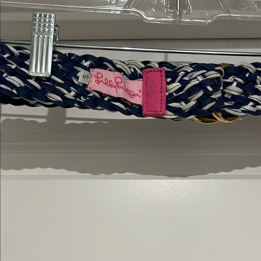 Lilly Pulitzer Navy and White Woven Belt